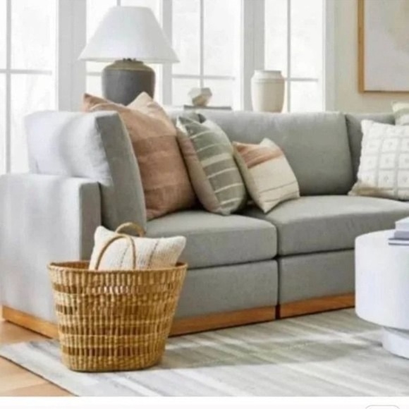 Studio McGee Novelty Tote Basket with Handles. - Picture 2 of 7